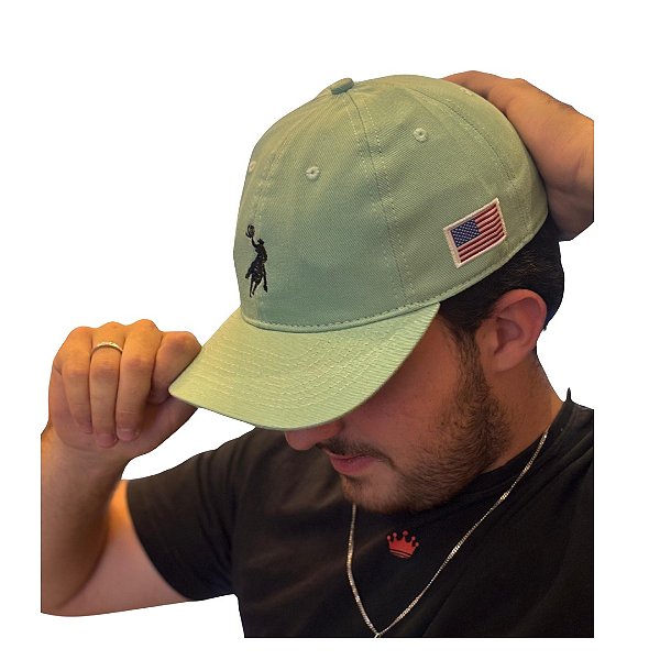BONÉ AUSTIN WESTERN SOFT VERDE CLARO LOGO PRETA