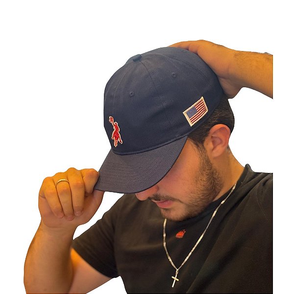 BONÉ AUSTIN WESTERN SOFT AZUL LOGO VERMELHA