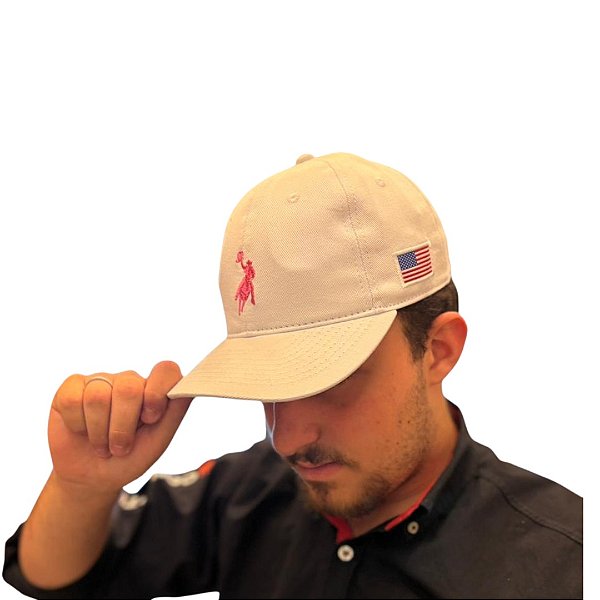 BONÉ AUSTIN WESTERN SOFT BRANCO LOGO ROSA