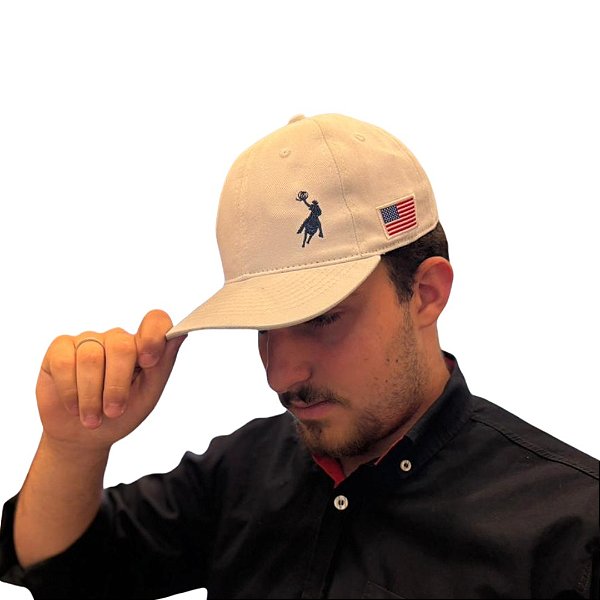 BONÉ AUSTIN WESTERN SOFT BRANCO LOGO AZUL