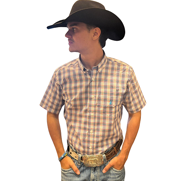 CAMISA C/C AUSTIN AZUL/ROSA XADREZ