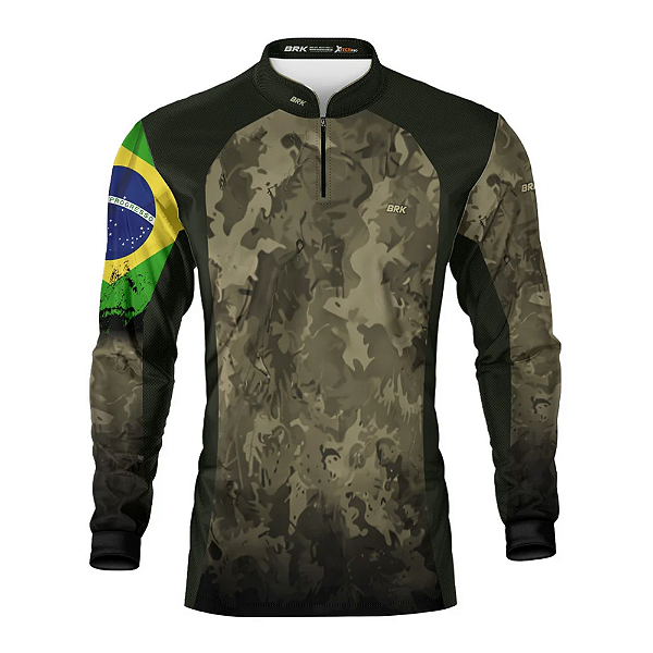 CAMISETA UV BRK C02034 CAMUFLADA BANDEIRA DO BRASIL
