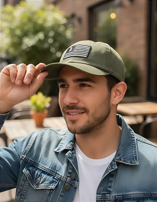 BONÉ AUSTIN WESTERN SOFT VERDE LOG PRETO