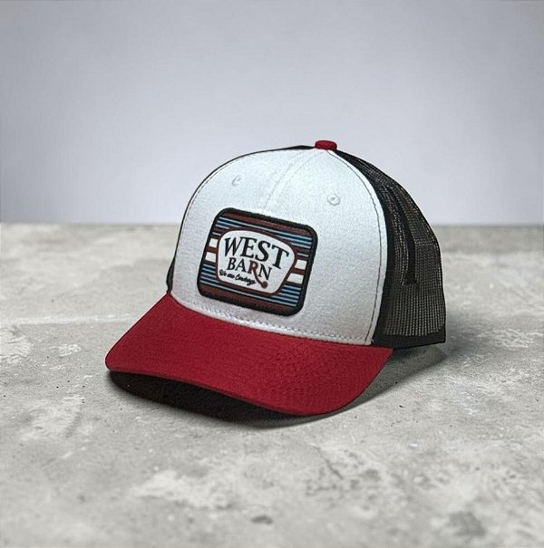 BONE WEST BARN BRANCO/VERMELHO TELA PRETO