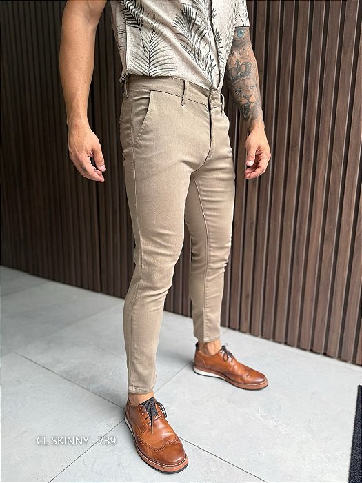 Calça alfaiataria skinny [caqui]