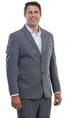 Costume Microfibra Melange Aço/cinza médio - Tecido Nobre, Conforto Inigualável