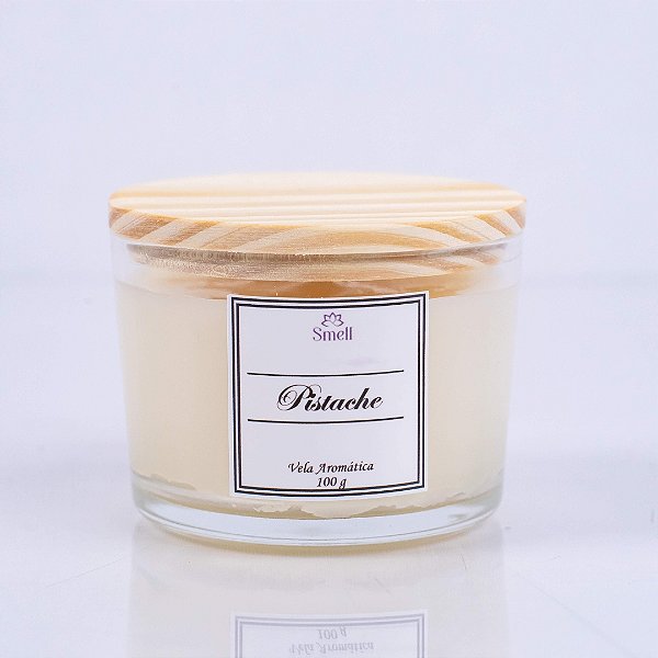Vela Aromática Pistache - 100% Cera Vegetal - 100g