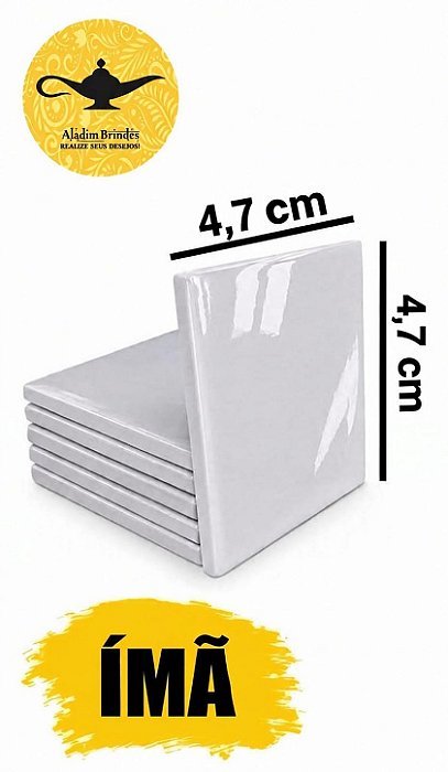 Kit Azulejo Resinado 4,7x4,7 *Ímã* Aladim Brindes (05 Unidades)