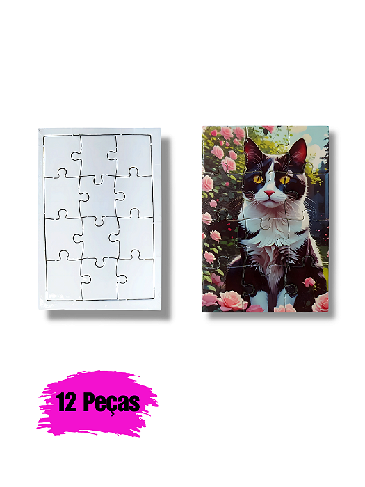 Kit Quebra-Cabeça 12 Peças - A6 Aladim Brindes (05 Unidades)