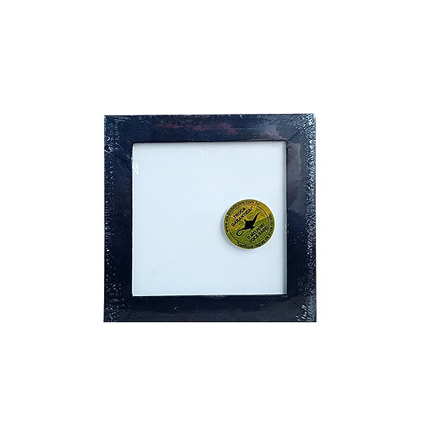 Moldura De Madeira Rústica Preta 20x20  Com Papel Sublimático Aladim Brindes (01 Unidade)