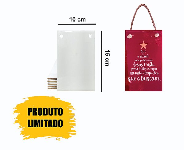 Kit Azulejo Resinado 10x15 Com 02 Furos Aladim Brindes com Cordinha (05 Unidades)