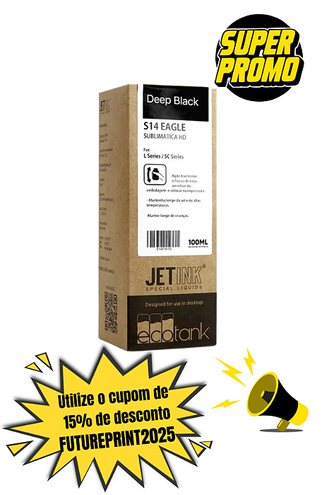 (A) Tinta Para Sublimação *Jet Ink Hd*  (S14 Eagle ) Preta - 100ml (Caixinha)