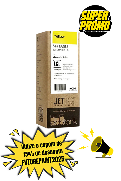 (B) Tinta Para Sublimação Jet Ink Hd (S14 Eagle ) Amarela - 100ml (Caixinha)
