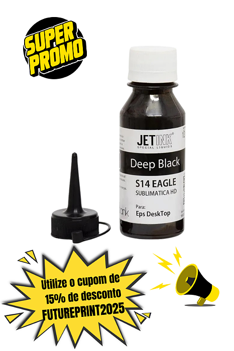 (AA) Tinta Para Sublimação *Jet Ink Hd*  (S14 Eagle ) Preta Refil - 100ml (Pacotinho)