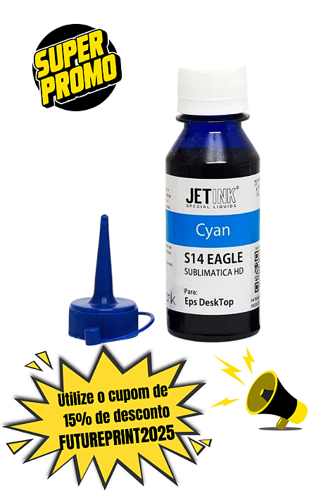 (DD) Tinta Para Sublimação Jet Ink Hd (S14 Eagle ) Ciano Refil - 100ml (Pacotinho)