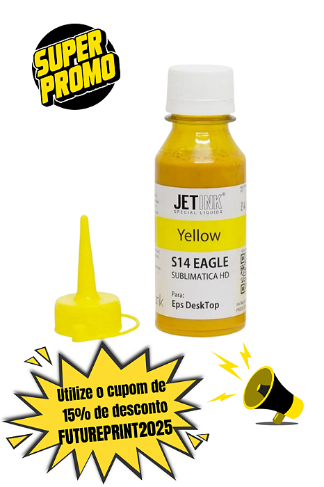 (BB) Tinta Para Sublimação Jet Ink Hd (S14 Eagle ) Amarela Refil- 100ml (Pacotinho)
