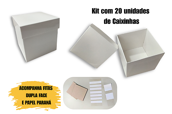 (A)Kit Caixinha Resinada Para Sublimação - Branco (20 unidades)