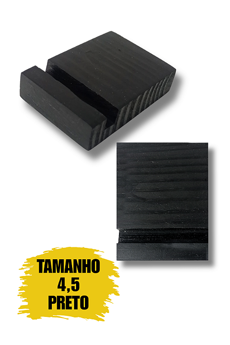 Kit Suporte De Madeira Preto Mini 4,5 cm Aladim Brindes (05 Unidades)