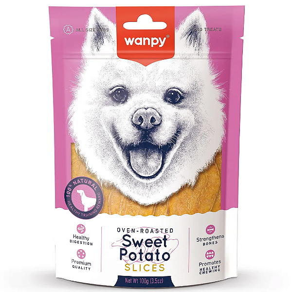 Petisco para cachorro Wanpy fatias de batata-doce 100g