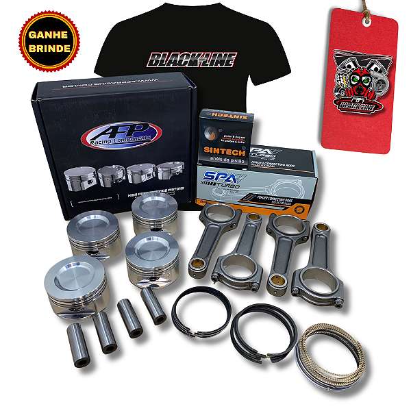 KIT FORJADO GM FAMILIA 2 - JG PISTÃO AFP 800CV + PINOS + ANEIS + BIELAS SPA 1000CV