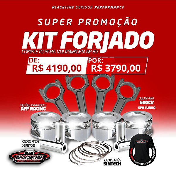 KIT FORJADO AP PISTÃO AFP 800CV + PINOS + ANEIS + BIELA SPA 600CV