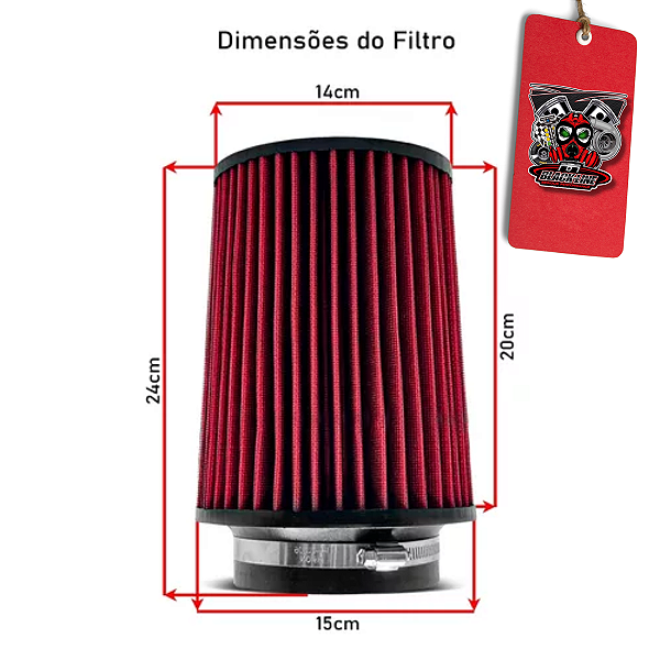 FILTRO DE AR UNIVERSAL DUPLO FLUXO 4' POL RSP1111 - RS FILTER