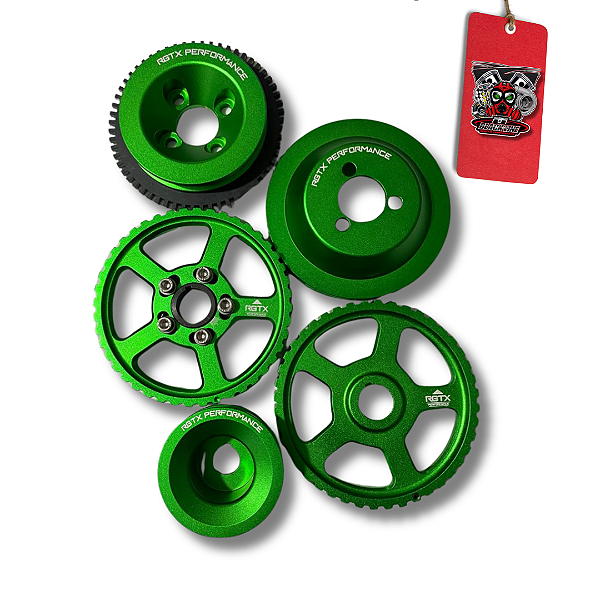 KIT COM 5 POLIAS COM RODA FONICA VERDE - RGTX