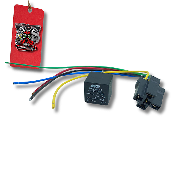 RELE AUXILIAR 40/30A 12V + BASE E FUSIVEL - MALS