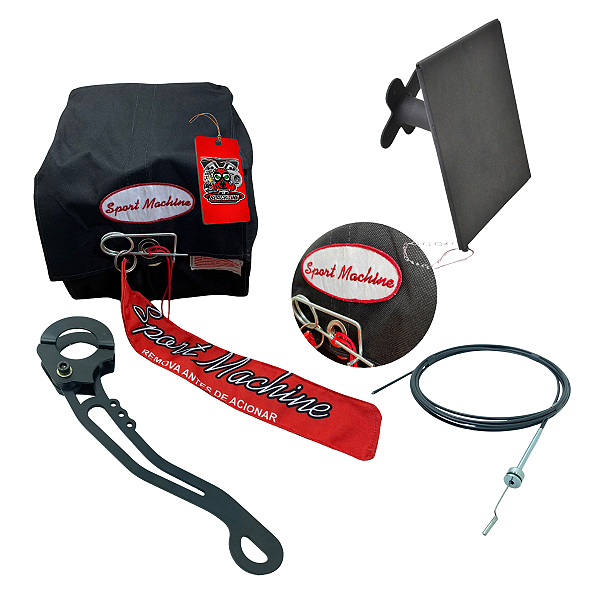 KIT COMPLETO PARAQUEDAS SPORT MACHINE +  SUPORTE LONGO AG + ALAVANCA ACIONADORA + ESPIA