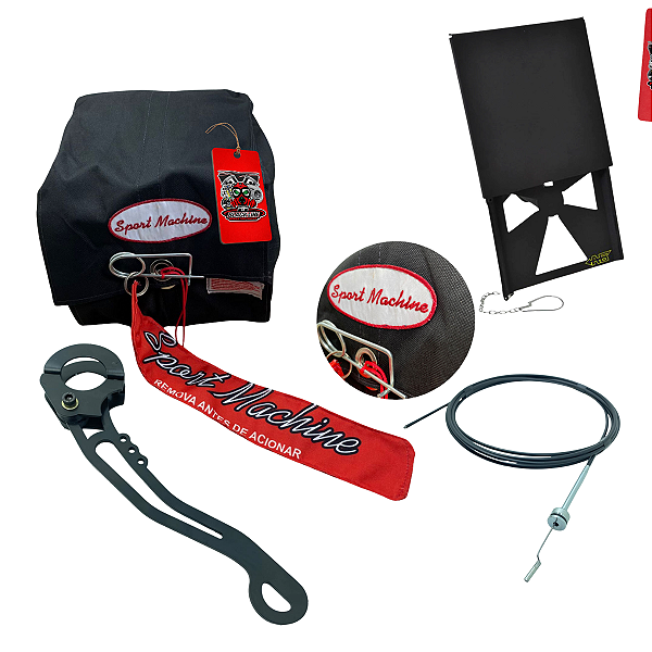 KIT COMPLETO PARAQUEDAS SPORT MACHINE +  SUPORTE CURTO AG + ALAVANCA ACIONADORA + ESPIA