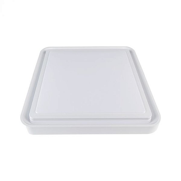 PLAFON LED QUADRADO ZONY 50CM 36W 3K/4K/6.5K C/ CONT MEMORIA BRANCO 2671