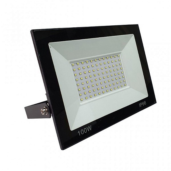 REFLETOR LED 100W 6500K 100-240V IP66 PRETO RF 6622