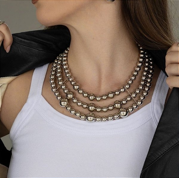 Colar Richeli banhado a ródio branco