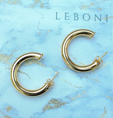 Argola Tubo G Banhada a Ouro 18k