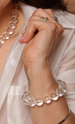 Pulseira Esferas Transparente Cristal