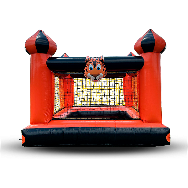Piscina de Bolinha Castelinho Inflável Tigrinho - Laranja e Preto - C/ Motor
