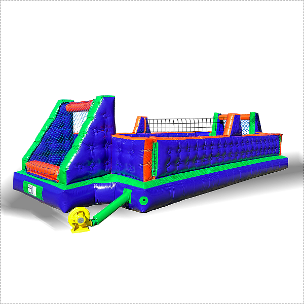 Quadra de Futsabão Inflável 10x5 2 em 1 - Verde e Azul - c/ Motor