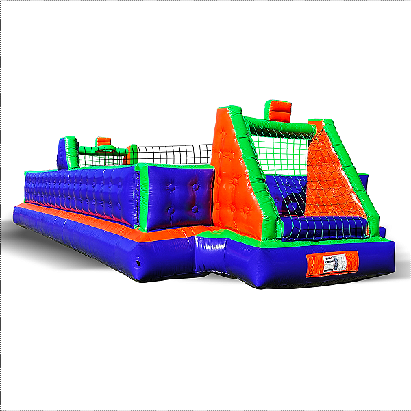Quadra de Futsabão Inflável 3 em 1  10x5 - Azul, Verde e Laranja - c/ Motor