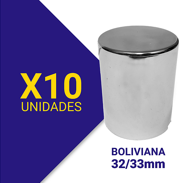 Capa de Porca Boliviana 32/33 cromada Kit 10 Unidades