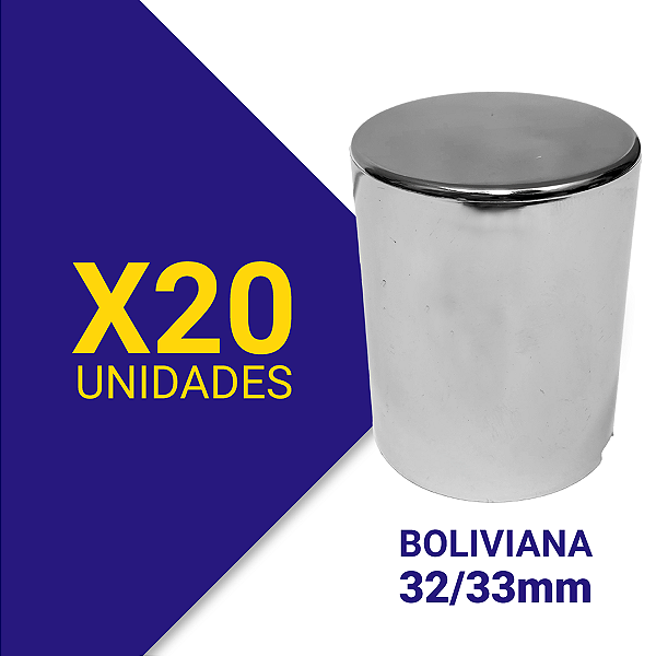 Capa de Porca Boliviana 32/33 cromada Kit 20 Unidades