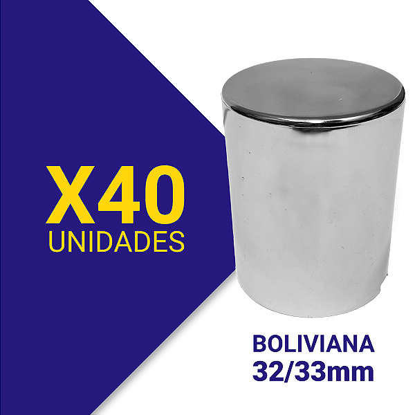 Capa de Porca Boliviana 32/33 cromada Kit 40 Unidades