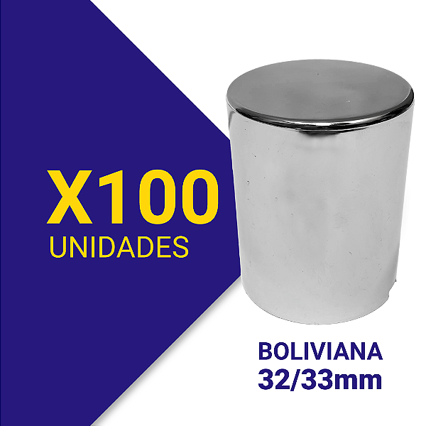 Capa de Porca Boliviana 32/33 cromada Kit 100 Unidades
