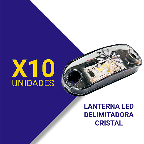 Kit 10 (Pçs) Lanterna Delimitadora LED Cristal