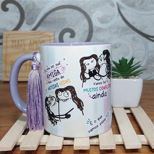 Caneca Amigas Para Sempre - bicolor
