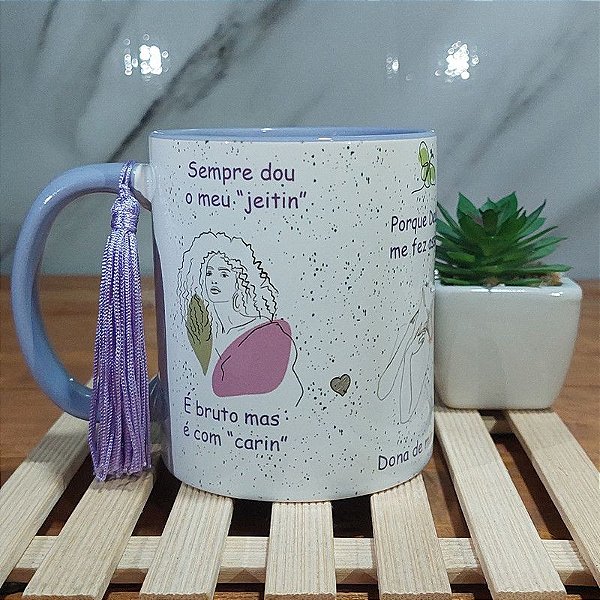 Caneca Dona de mim - dia da mulher- musica Iza