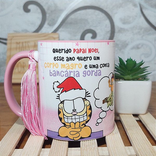 Caneca Natalina - Querido Papai Noel - Rosa
