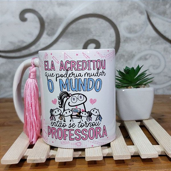 Caneca Dia dos Professores Flork mudar o mundo