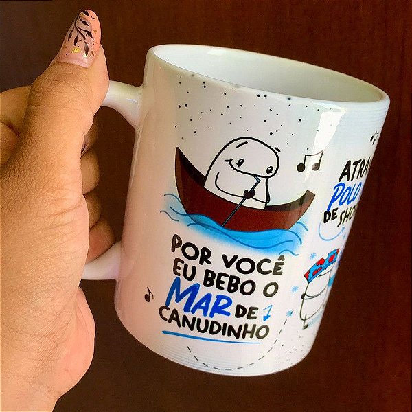 Caneca Flork Bebo Mar de Canudinho