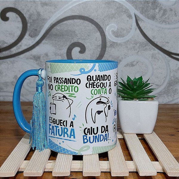 Caneca Fatura do cartão - alça e interior Azul
