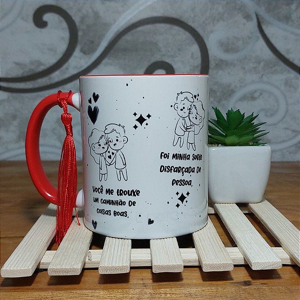 Caneca Alça e Interior Vermelho  - Você trouxe um caminhão de coisas boas